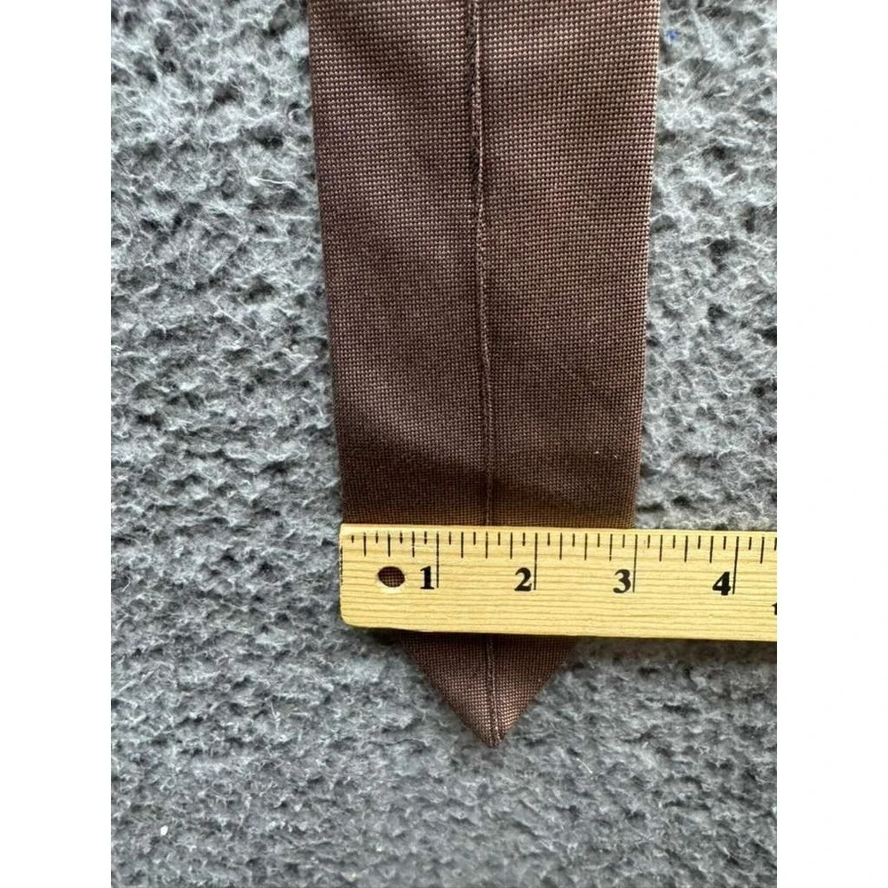 Thierry Mugler Paris Mens 100% Silk Designer Adjustable Neck‎ Tie Brown 55.5